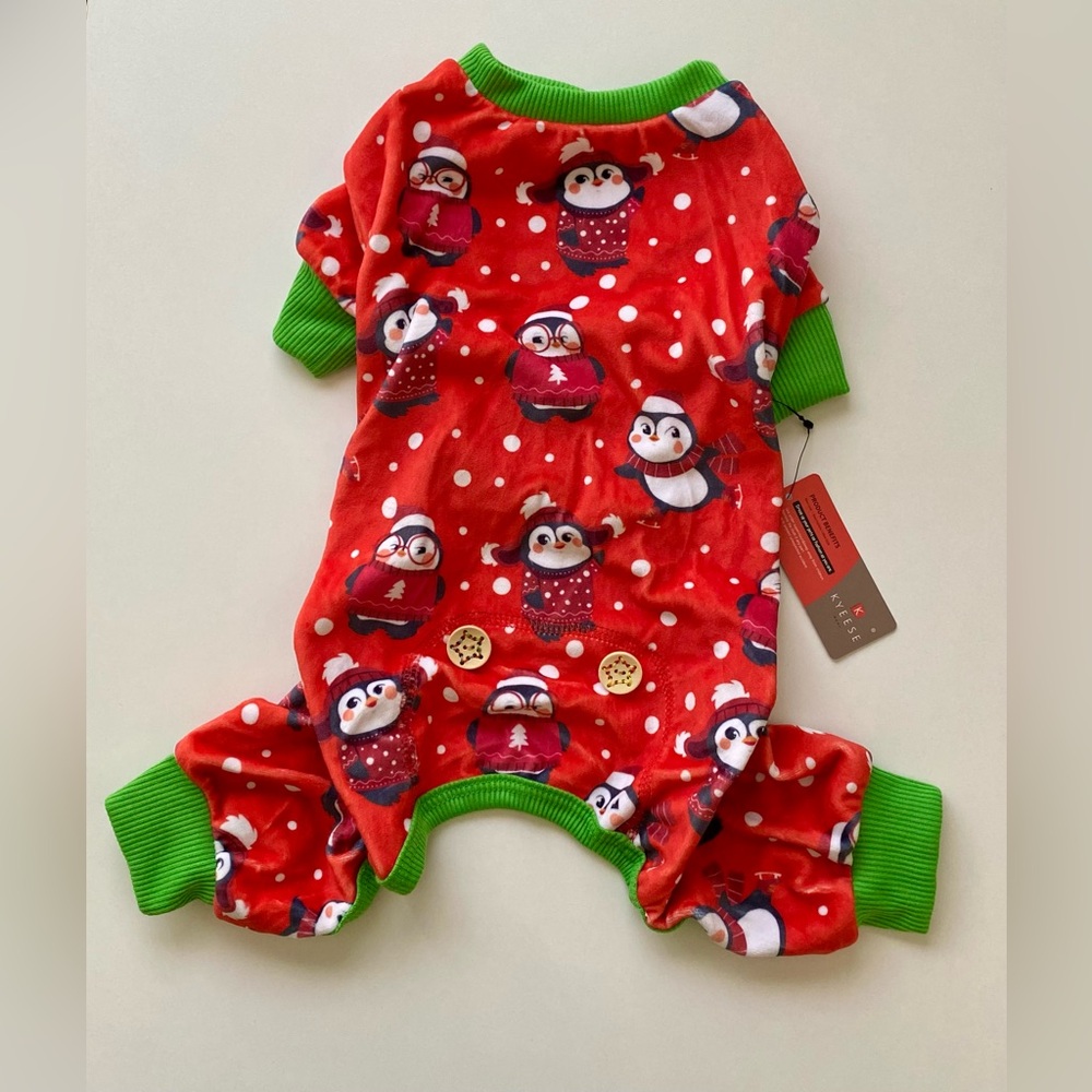 Dog Pajamas Onsie Penguins in Christmas